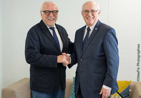 Dominique Burlett, président de La France Mutualiste et Jean-Luc Garde, président de la mutuelle Malakoff Humanis